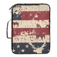 thumbnail image 2 of Haosy Accordion File Organizer Zipper Binder 500 Sheet 6-Tab Expanding File Folder Multi-Pocket 1.2 Inch 3 Ring American Flag and Animals, 2 of 7