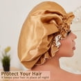 thumbnail image 6 of "Silk Bonnet for Natural Hair Bonnets for Black Women, Satin Bonnet for Long Hair Cap for Sleeping, Large Silk Hair Wrap for Curly Hair Bonnet for Sleeping", 6 of 6