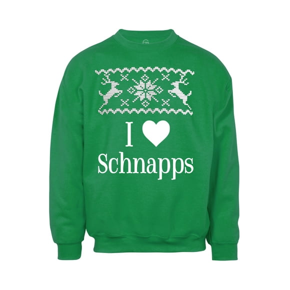 I Heart Schnapps Christmas Ugly Sweater - Green - 4X-Large