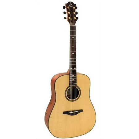 Hohner A+ AS355 Steel String Dreadnought Solid Top Acoustic Guitar w/ Gig Bag, Natural Satin