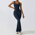 thumbnail image 2 of HXWCHs Women's Flared Yoga Pants Wide Straight Leg Sports Trousers with Pockets Dark Blue XL, 2 of 6