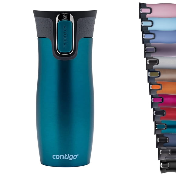 Contigo West Loop Autoseal Travel Termo térmico de acero inoxidable Vaso a prueba de fugas Taza de café con tapa fácil de limpiar sin BPA 470 ml Bahía