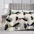 thumbnail image 4 of DouZhe Ultra-Soft Micro Fleece Lightweight Flannel Bed Blanket, Cute Cartoon Cats Kitten Print Cozy Warm Throw Blankets, 60"x50", 4 of 7