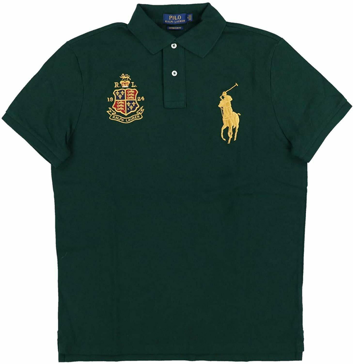 Polo Ralph Lauren - New Polo Ralph Lauren Mens Green Crest Custom Fit Big Pony Polo Shirt 2XL
