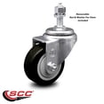 thumbnail image 2 of 3 Inch Black Polyurethane Wheel Swivel ½ Inch Threaded Stem Caster SCC, 2 of 2