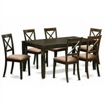 East West Furniture LYBO7-CAP-C 7 Piece Dining Table Set-Kitchen Tables With Leaf Plus 6 Chairs For Dining Room