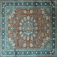 thumbnail image 1 of Ahgly Company Indoor Square Medallion Light Blue Traditional Area Rugs, 8' Square, 1 of 4