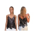 thumbnail image 2 of LMLYSoH Women's Glitter Sequin Cami Tops Sleeveless Spaghetti Strap V Neck Camisole Summer Clubwear, 2 of 9