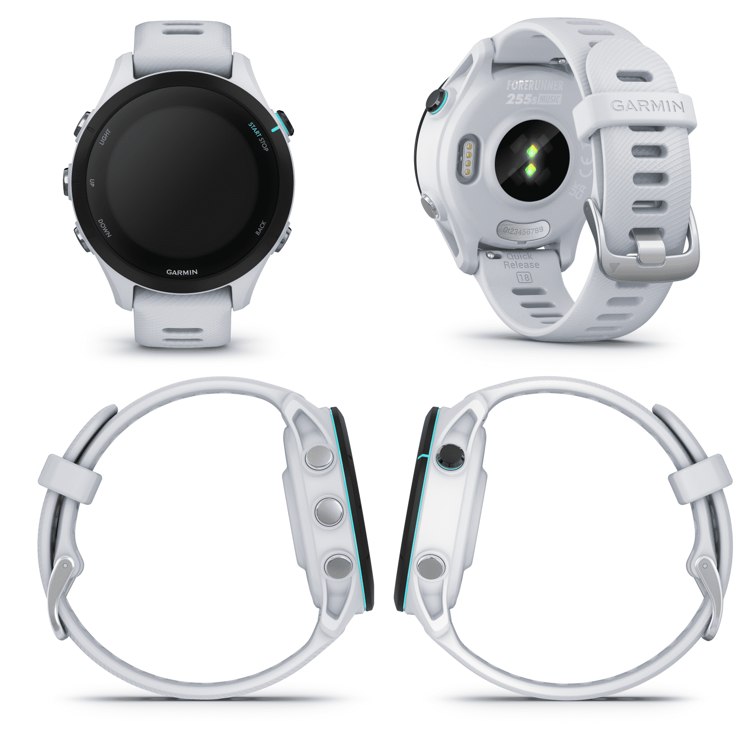 Garmin Forerunner 255 Music GPS Running Smartwatch Whitestone with White  EarBuds Bundle