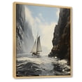 thumbnail image 2 of Designart "Cliffs Along the Coastal Ocean III" Nautical & Beach Floater Framed Canvas Print, 2 of 7