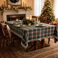 thumbnail image 7 of Christmas Plaid Tablecloth, Classic Tartan Checkered Table Cover with Elegant Drape Wrinkle Resistant Design and Reusable Holiday Style, Christmas Dinner Party Dining Table Restaurant Home Decor, 7 of 7