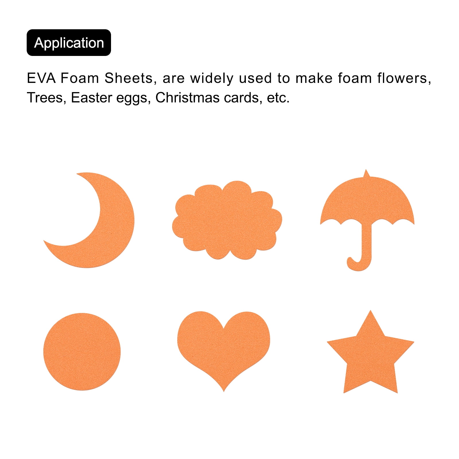 EVA Foam Sheets Orange 19.7 Inch x 35.4 Inch 1mm Thick Crafts Foam Pack of 5