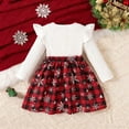 thumbnail image 6 of XEGLSBU Girls Christmas Dress Size 7 Tulle Girls Party Dress with Cartoon Snowflake Plaid Pattern Festive Holiday Tutu Gown for Toddler and Kids Casual Play Red Size 5-6 Years, 6 of 9