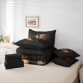 thumbnail image 6 of Homewish Hipple Sugar Skull 7 Pieces Full Size Bedding Sets,Orange Rose Floral Full Size Bed in a Bag,Halloween Bed Set,Black Reversible, 6 of 8