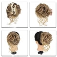 thumbnail image 2 of Messy Bun Hair Piece Claw Clip Messy Bun Hair Bun Wavy Curly Hair Bun Long Beard Bun Hair Synthetic Tousled Updo Hair Extensions Scrunchie Hairpiece for Women (86H10#), 2 of 6