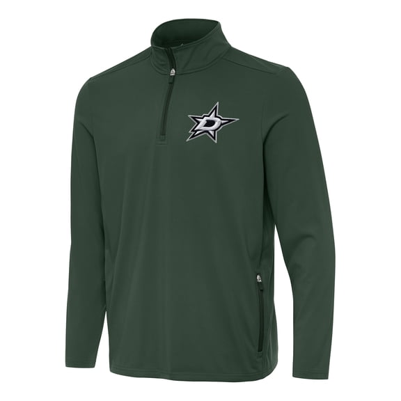 Men's Antigua Hunter Green Dallas Stars Perilous Quarter-Zip Sweatshirt