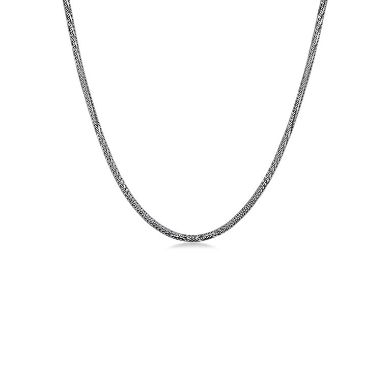 Plain Silver Chain Necklace, 23.6 Inch Snake Chain 925 Sterling