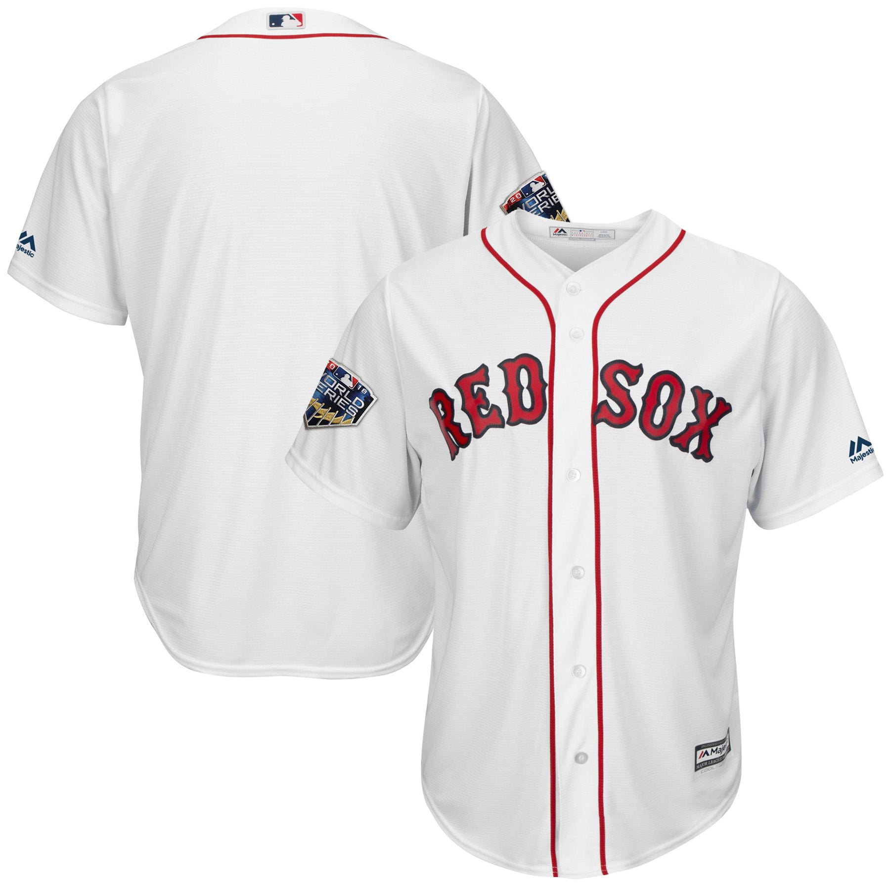 لافانا Men's Boston Red Sox Blank Majestic White 2018 World Series Cool Base Team Jersey الكرفته