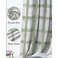 thumbnail image 3 of Sage Green Buffalo Plaid Kitchen Curtains Farmhouse Check Stripes Geometric Cafe Short Curtains for Bathroom Blackout Window Curtain Small Window Treatment Drapes for Bedroom Living Room 52"x45"x2, 3 of 9