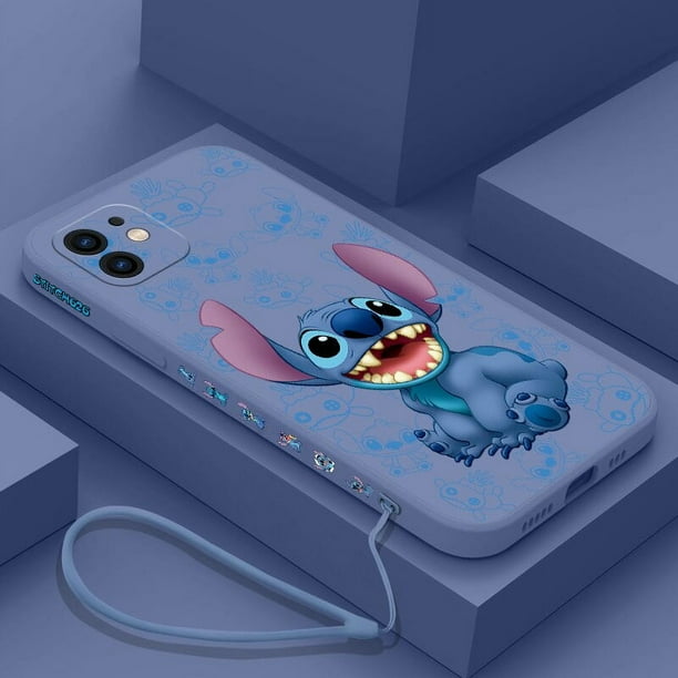 Disney Stitch-funda de silicona con cordón para teléfono móvil, carcasa para iPhone 15, 14, 13, 12, 11 Pro Max, Mini, X, XR, XS MAX, SE20, 8, 7 Plus, 6, 6S Plus