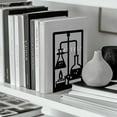 thumbnail image 4 of Sujetalibros metálicos para estanterías, modernos, decorativos, resistentes, para libros de estudio., 4 of 9