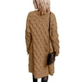 thumbnail image 5 of Uootdi Long Cardigan Sweaters for Women Button Down Stylish Cable Knit Sweater Coats Soild Color Maxi Open Front Cardigan Sweater Outerwear Gift, 5 of 8