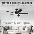 thumbnail image 5 of Ventilador de Techo Elevé Comfort M4 Negro Mate 5 Aspas 52 Pulgadas, 5 of 5