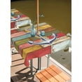 thumbnail image 2 of Outdoor Tablecloths with Umbrella Hole & Zipper, Nautical Anchor 60x60 Inch Square Tablecloths, Country Vintage Colorful Wooden Plank Waterproof Table Cloth, Patio/Pool/Picnic Table Covers, 2 of 8
