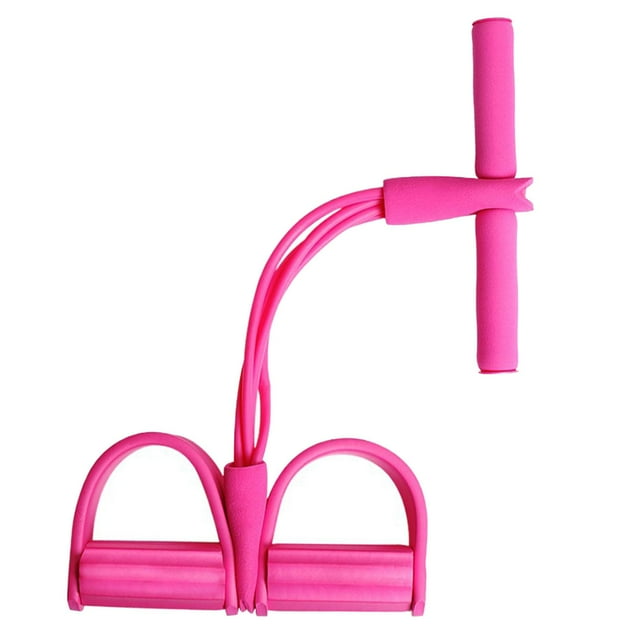 Pedal elástico Banda de resistencia Elástico Siéntese Cuerda de tracción Banda de ejercicio Cuerda de tensión de yoga multifunción para cintura Hombro Rosa shamjiam Banda de resistencia del pedal