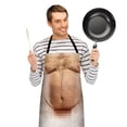thumbnail image 4 of Delantales de cocina para el vientre de los hombres, Delantales divertidos de la cocina del vientre de los hombres D Delantal muy recomendado, 4 of 8