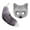 Grey, variant on Adult Face Guard - Black Animal Half Face - Makeup Dance - with Cute Tail Keychain - Men & Women -