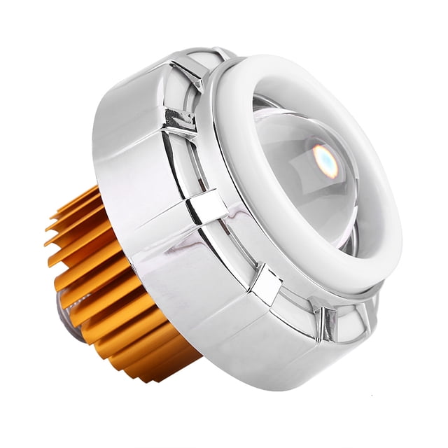 Greensen Motorcycle Strong/Weak Light LED Headlight Projector Lens Dual Angel & Devil Eye HeadLamp, Motorcycle Projector Headlight, LED Projector Lens
