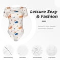 thumbnail image 4 of Lukts Motif Chien Corgi et Cœur Justaucorps à Col Rond Manches Courtes pour Femmes, Justaucorps Basique Extensible T-Shirt Justaucorps Tops-TTG, 4 of 7