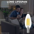 thumbnail image 5 of Luxrite LED E12 Candelabra Bulb 8W=75W, 1000 Lumens, 3500K Natural White, Dimmable, Enclosed Fixture & Wet Rated 12 Pack, 5 of 7