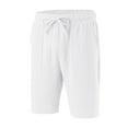 thumbnail image 5 of Meichang Men's Linen Shorts Casual Summer Beach Shorts Elastic Waist Drawstring Vacation Shorts Big and Tall Golf Shorts with Pockets, 5 of 6