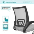 thumbnail image 5 of Lacoo Adjustable Mid Back Office Chair Mesh Swivel Desk Chair with Armrests, Gray, 5 of 7