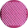 thumbnail image 1 of Ahgly Company Indoor Round Checkered Pink Modern Area Rugs, 8' Round, 1 of 4