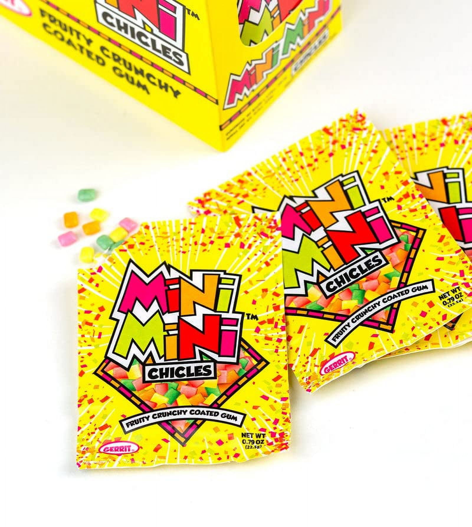 Gerrits Mini Mini Fruit Chicles Gum, 0.79 Ounce Pouches - 20 Count Display Box