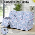 thumbnail image 2 of COEQINE Lazy Boy Recliner Chair Cover Polyester Spandex 3 Seater Sofa Cover 8 Pieces Breathable Soft Single Seat Couch Slipcover with Pocket for Living Room, Dog Heart Blue, 2 of 8