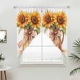 thumbnail image 5 of Sunflower Kitchen Window Curtains, Swag Curtains Valance for Bedroom Living Room Bathroom, Orange Yellow Floral Painting Watercolor Rod Pocket Window Treatment Curtain Block Drapes 2 Panels 36"x45", 5 of 9