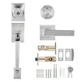 thumbnail image 1 of KFFKFF Front Door Handle and Deadbolt Set, Square Entry Handle Set with Lever, Single Cylinder, Adjustable Hole Space, Satin Nickel, 1 of 9