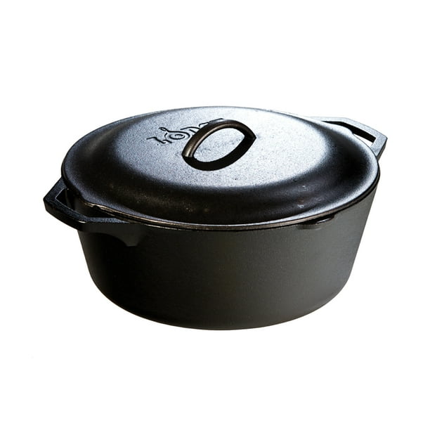 Lodge 7 Quart Pre-Seasoned Cast Iron Dutch Oven. Classic 7 ...