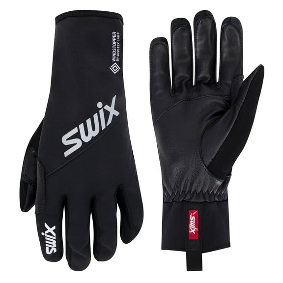 SWIX Adult Unisex Performance Gore Gloves, Color: Jet Black, Size: 6