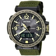 Casio Men's Pro Trek Tough Solar Triple Sensor Green Fabric Watch PRG600YB-3