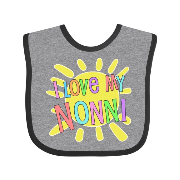 Inktastic I Love My Nonni Sun and Rainbow Letters Boys or Girls Baby Bib