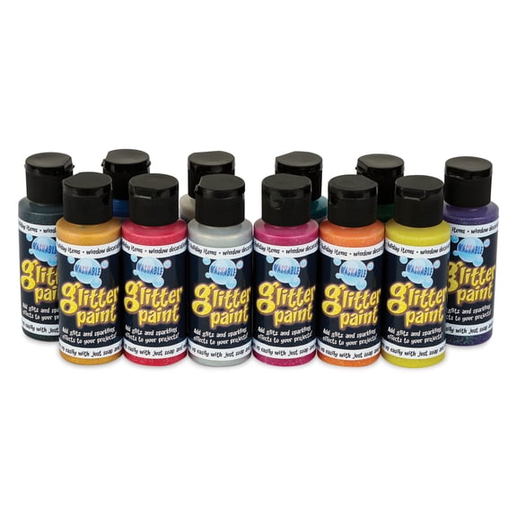 Chroma Washable Glitter Paint 12-Color Set