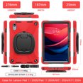 thumbnail image 3 of For Lenovo Tab M11/K11 LTE TB-330FU 11 inch Case, 360 Rotatable Handle Stand, Shoulder Strap, Drop-Proof Design, Red, 3 of 7