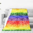 thumbnail image 1 of Fotbe Colorful Tie Dye Manta de Franela Acolchonada con Estampado, Súper Suave y Esponjosa, Extra Grande para Sofá, Cama, Uso Todo el Año-60"x50", 1 of 7