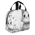 thumbnail image 2 of Easygdp Cute Cat Meadow Sketch Bolsa Térmica Premium - Tela Oxford Impermeable, Gran Capacidad, Bolsillo Frontal, Unisex para Trabajo, Escuela, Actividades al Aire Libre y Picnics, 2 of 8