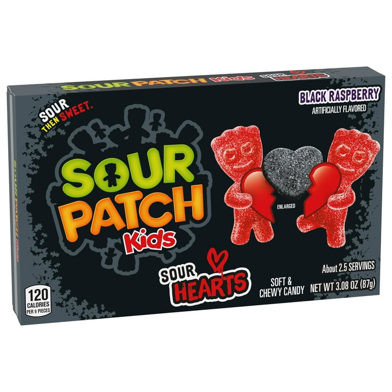 SOUR PATCH KIDS Day Shaped Box Sour Hearts Black Raspberry Chewy